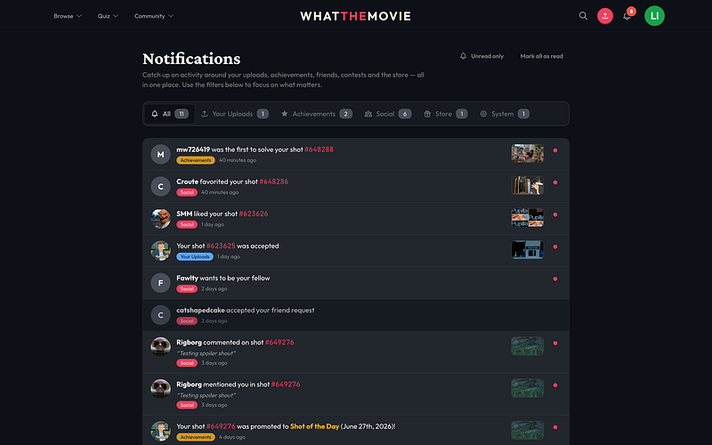 The notification center