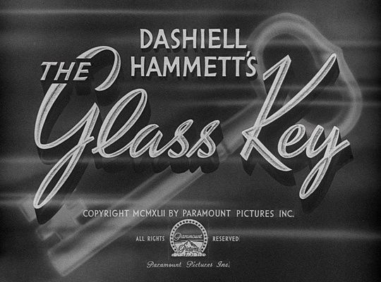 Title screen of The Glass Key