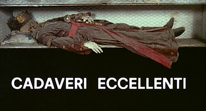 Title screen of Cadaveri eccellenti
