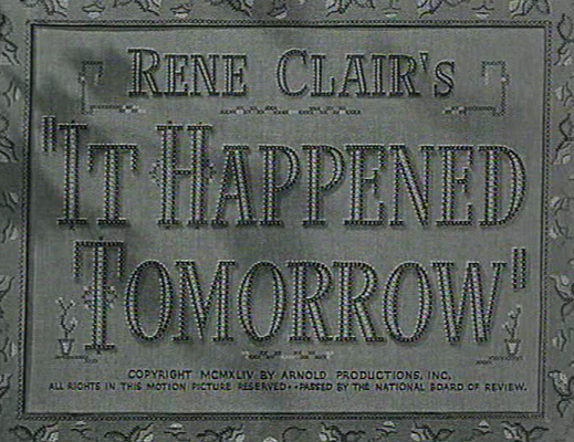 Title screen of It Happened Tomorrow