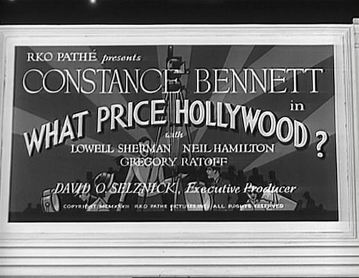 Title screen of What Price Hollywood