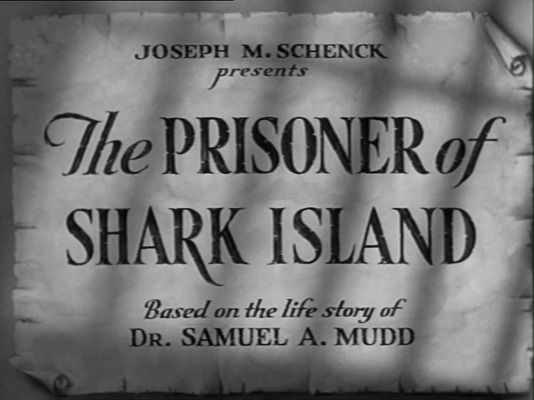 Title screen of The Prisoner of Shark Island