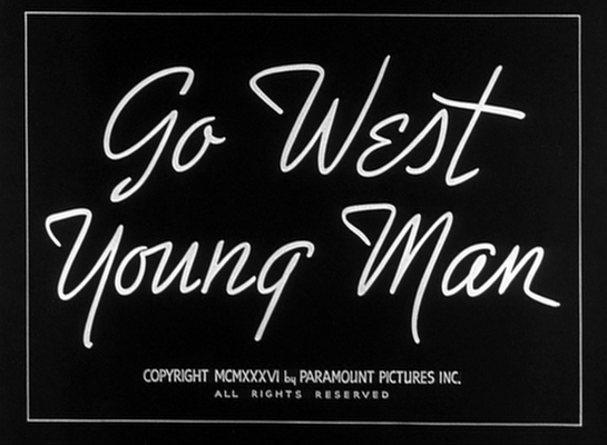 Title screen of Go West Young Man