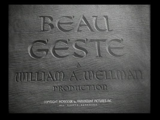 Title screen of Beau Geste