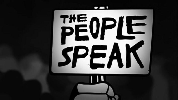 Title screen of The People Speak