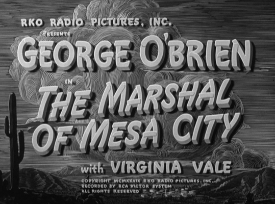 Title screen of The Marshal of Mesa City
