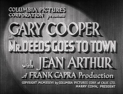 Title screen of Mr. Deeds Goes to Town