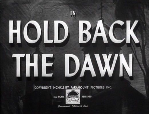 Title screen of Hold Back the Dawn