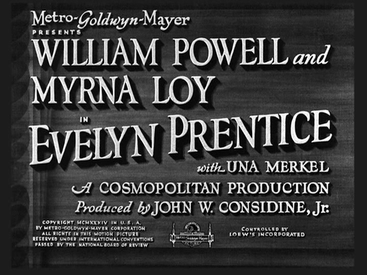Title screen of Evelyn Prentice