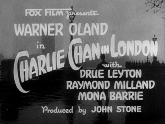 Title screen of Charlie Chan in London