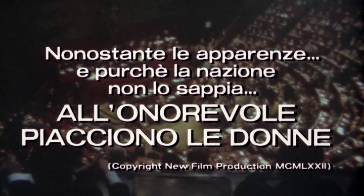 Title screen of Nonostante le apparenze... e purchè la nazione non lo sappia... all'onorevole piacciono le donne