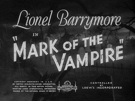 Title screen of Mark of the Vampire