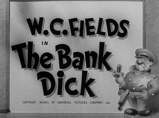 Title screen of The Bank Dick