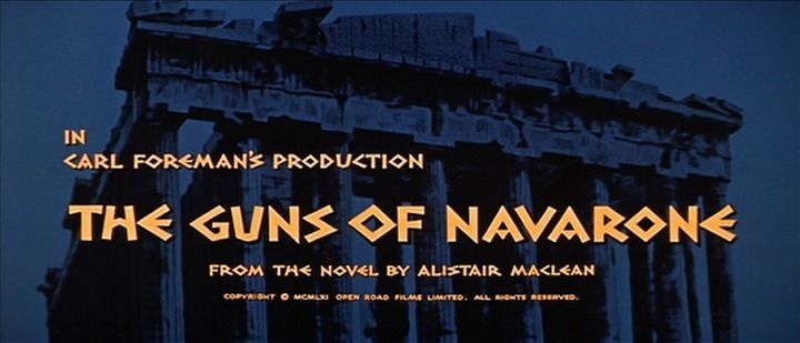 Title screen of The Guns of Navarone