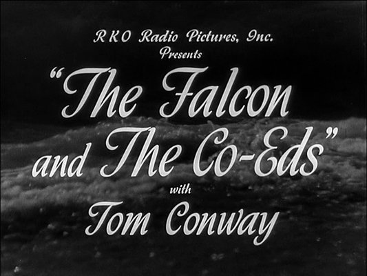 Title screen of The Falcon and the Co-eds