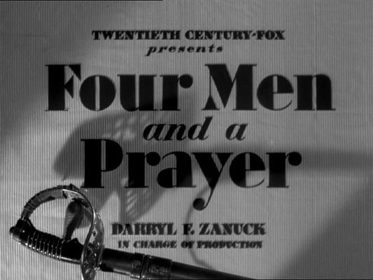 Title screen of Four Men and a Prayer