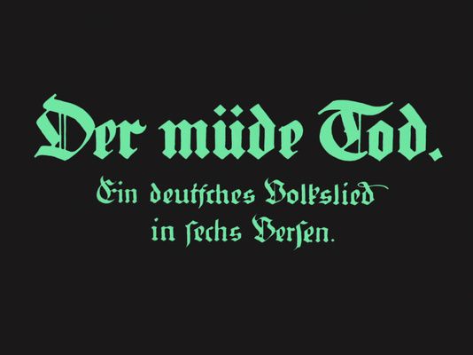 Title screen of Der müde Tod