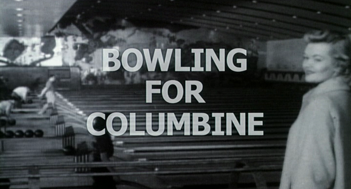 Title screen of Bowling for Columbine