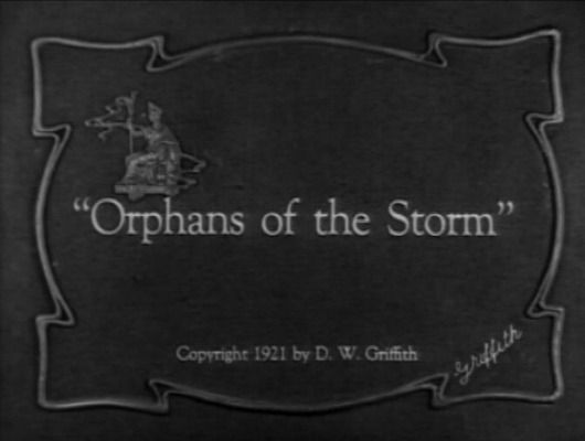 Title screen of Orphans of the Storm