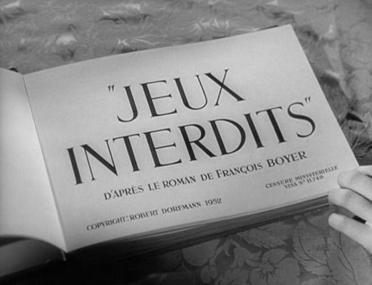 Title screen of Jeux interdits