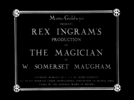 Title screen of The Magician