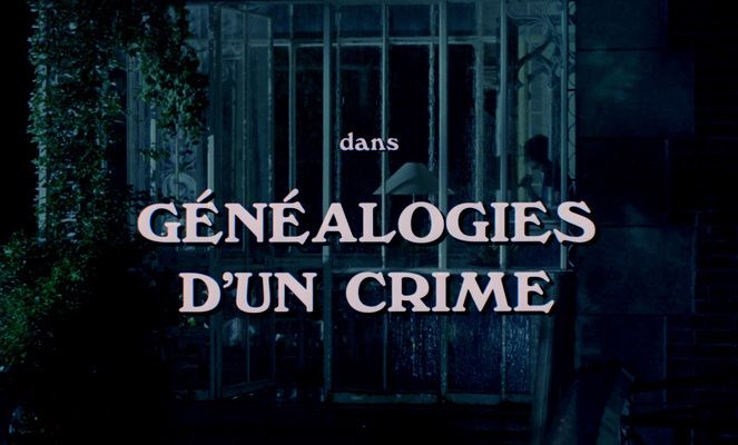 Title screen of Généalogies d'un crime