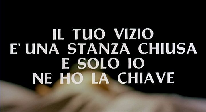 Title screen of Il tuo vizio è una stanza chiusa e solo io ne ho la chiave