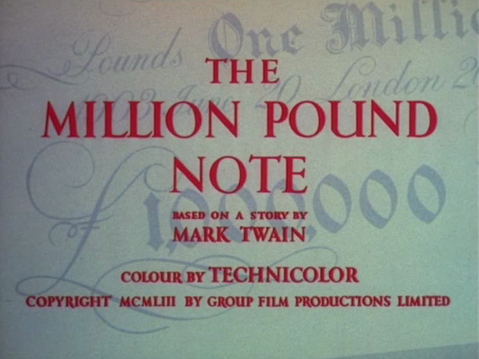 Title screen of The Million Pound Note