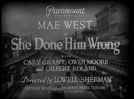 Title screen of She Done Him Wrong