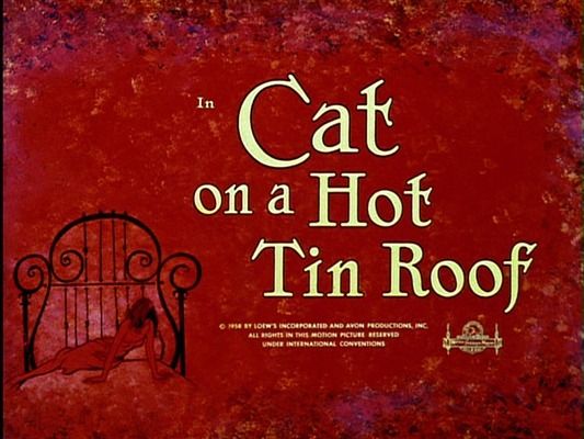 Title screen of Cat on a Hot Tin Roof