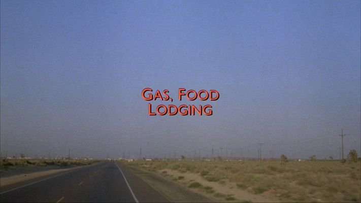 Title screen of Gas Food Lodging