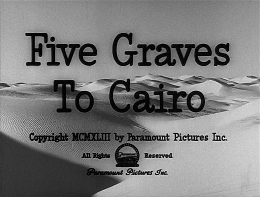 Title screen of Five Graves to Cairo