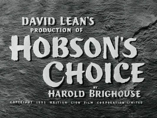 Title screen of Hobson's Choice