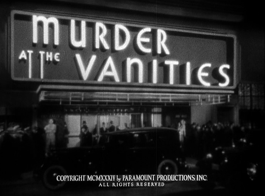 Title screen of Murder at the Vanities
