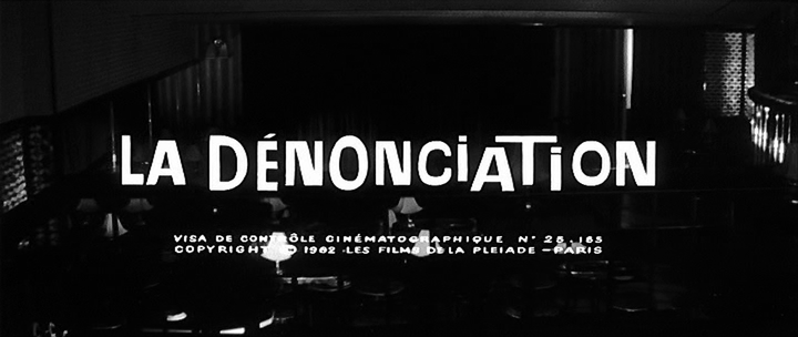 Title screen of La dénonciation