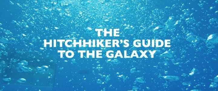 Title screen of The Hitchhiker's Guide to the Galaxy