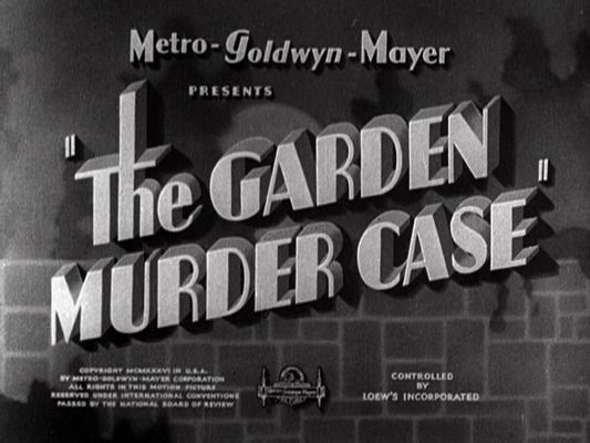 Title screen of The Garden Murder Case