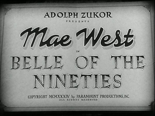 Title screen of Belle of the Nineties