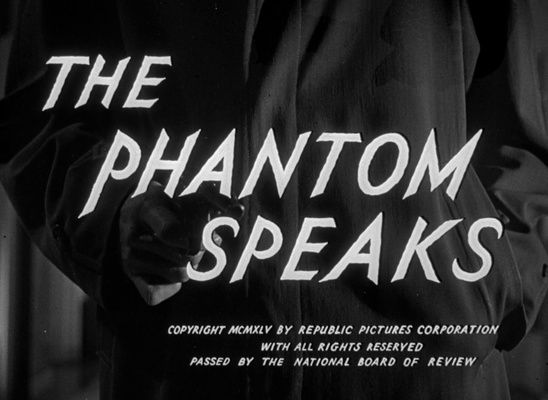 Title screen of The Phantom Speaks