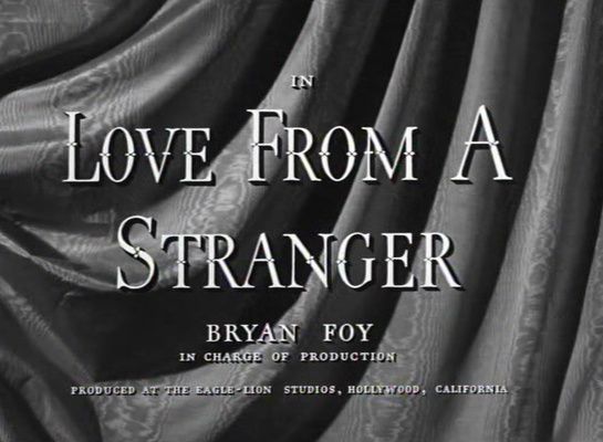 Title screen of Love from a Stranger
