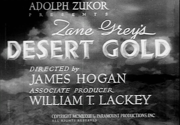 Title screen of Desert Gold