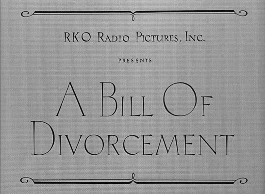 Title screen of A Bill of Divorcement