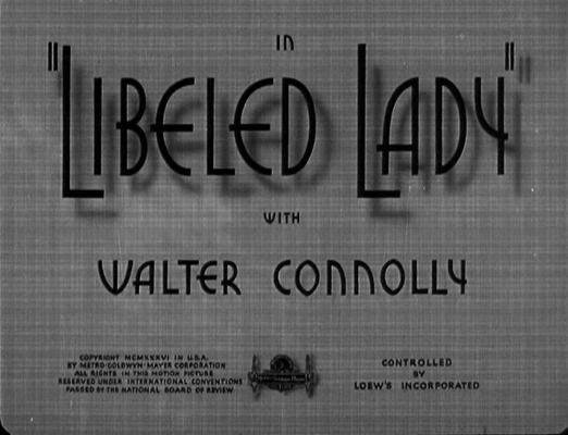 Title screen of Libeled Lady