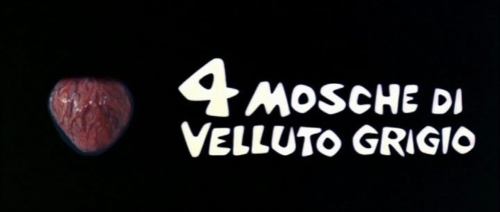 Title screen of 4 mosche di velluto grigio