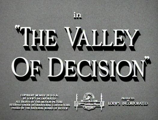 Title screen of The Valley of Decision