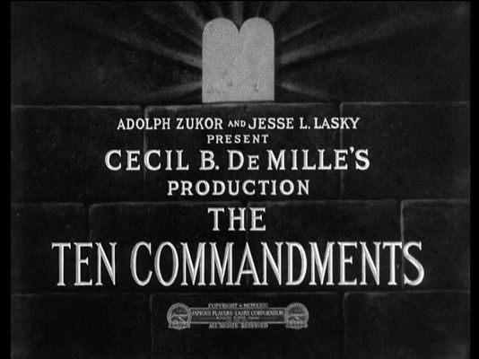 Title screen of The Ten Commandments