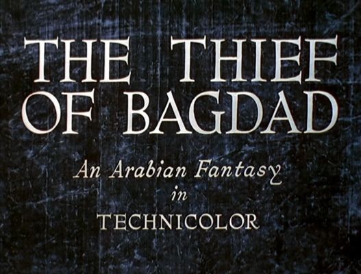 Title screen of The Thief of Bagdad