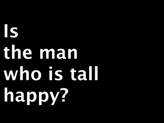 Title screen of Is the Man Who Is Tall Happy?: An Animated Conversation with Noam Chomsky