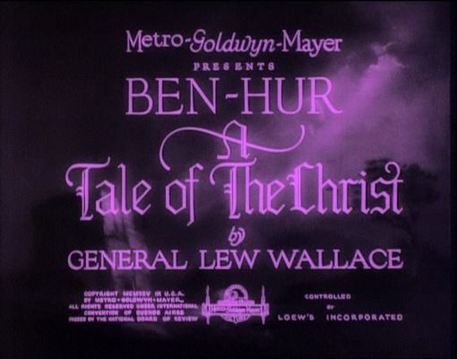 Title screen of Ben-Hur: A Tale of the Christ