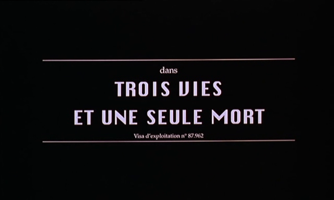 Title screen of Trois vies et une seule mort